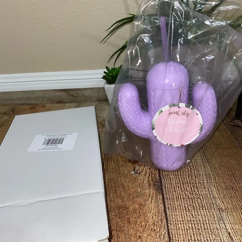 💜 Pink Sky Lookin' Sharp 21 Oz Cactus Sipper Cup